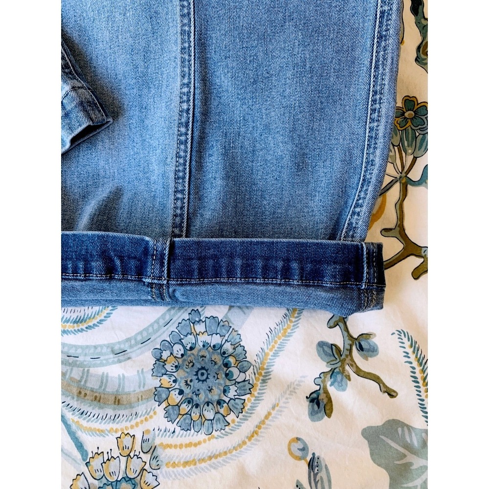 Hudson Cropped High Waist Tie Waist Wide Leg Jeans Medium Blue Size 10 30 - Picture 15 of 16
